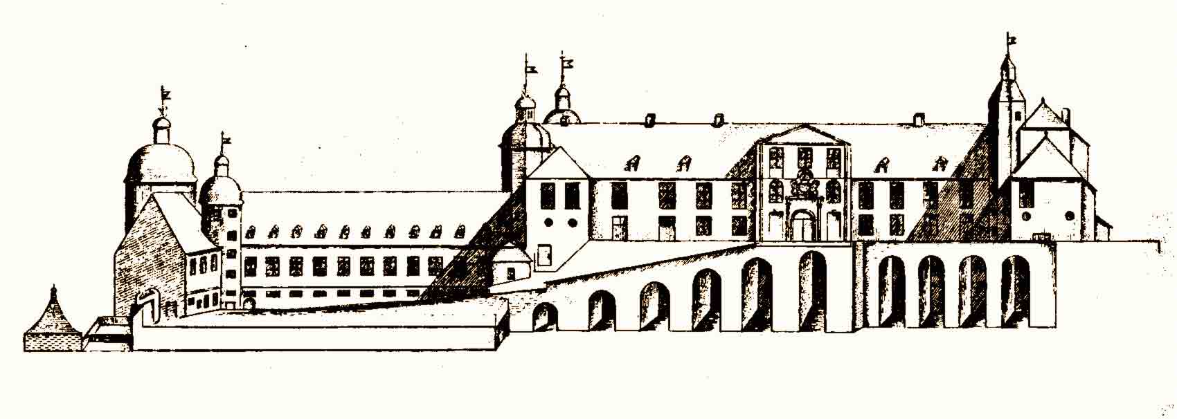 vue du
                  chateau vers 1746